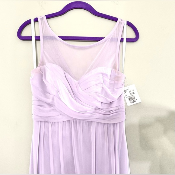 NWT! DAVID'S BRIDAL Long Mesh Dress with Illusion Sweetheart Neckline! - Picture 3 of 9